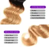 Colored Brazilian Hair 3 Bundles With 44 Lace Closure Body Wave 1B 27 Ombre Blonde Human Hair Weaves Extension Selling Items2356586