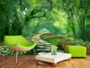 Forest park green shade road 3d scenery background wall mural 3d wallpaper 3d wall papers for tv backdrop
