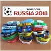 2018 Copa del mundo joyería pulsera de silicona logotipo de la bandera accesorios deportivos aficionados al fútbol bandas elásticas de silicona ID pulsera regalo de recuerdo