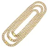 Men's Hip Hop Yellow Gold Color Full Rhinestone Simulated Diamonds Bling Bling 1.5cm 18inch/20inch/24inch/30inch Cuban Link Chain for Men