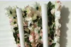 Ghirlande 4 pezzi /lotto 1 ml x25cm con pezzo adorabile fila di fiori per pivilon, passerella, palcoscenico, supporto, decorazione del matrimonio da tavolo runner