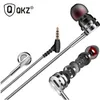 Hörlurar qkz dm9 zink legering hifi i öronphonet fone de ouvido headset auricular audifonos stereo bass metall dj