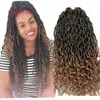 Crochet Goddess Locs Hair Extensions Faux Locs Curly 18inch half wave hald curl Crochet Braids Ombre Kanekalon Braiding Hair Bohem5016740