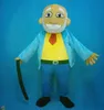 2018 Discount factory sale an old man mascot costume with blue shirt for adult to wear