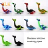 Tubi per fumare in silicone a forma di dinosauro Bong in vetro Dab Rig Miss Mini Pipa ad acqua in silicone infrangibile Bong per fumatori Narghilè Cera Olio Erba secca