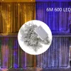Новый 3х6 м 600 светодиодный оконные занавески со сосуществом струны сказочные светильники свадебная вечеринка декор Рождественский Гарленда Рождественский крытый открытый освещение дома