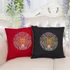 Chinese Joyous Fine Embroidery Linen Cushion Cover Christmas Cotton Pillowcase Cushions Home Decor Sofa Chair Lumbar support Pillo3555725