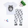 Baby kläder sätter barn nyfödda baby boys tjejer långärmad panda t-shirt + randiga byxor spädbarn kläder kläder uppsättningar 0-24m