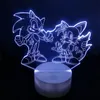 Sonic Action Figure 3D Table LAMP LED تغيير أنيمي القنفذ Sonic Miles Model Toy Lighting Night Night Light2994
