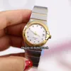 27mm Nytt koaxiellt datum 12320272055001white Diamond Dial Automatic Womens Watch Sapphire Two Tone Rose Gold Band Lady Watches9370219