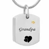 Eternity Memory square Necklace Grandpa Birthstone Name Pendant Cremation Urn Necklace Custom Jewelry