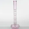 Pink 17 Inches Bongs Thriple Mushroom Diffuser Datachable Stem Diffuser Dab Rig Thick Smoking Hookah 18.8mm Joint Glass Bong