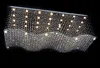 Contemporary Rectangle Crystal Chandelier Raindrop Flush Ceiling Light fixture Wave Hanging Chandeliers for dining room/Lobby/kitchen LLFA