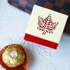 100 Pcs wedding bridal candy boxes with maple leaf party favor ribbon gift box free shipping