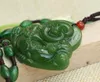 Green Jade Natural jade Buddha Lucky Amulet jade Pendant Necklace Wholesale Hand engraving statue