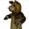 Custom Brown wild boar mascot costume Character Costume Adult Size free shipping