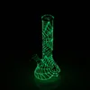 Karanlıkta Glow Bongs Nargile Aydınlık Cam Beher Bong Örümcek Su Borusu Dab Rig Parlayan OilRigs