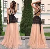 Lavender Evening Dress With White Lace Applique Plunging Sleeveless Red Carpet Sleeve Back Criss Cross Floor-Length Custom Made Party Gowns