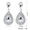 Boucles d'oreilles brillantes de mode brillant Long Drop Boucle d'oreille pour femmes Bijoux de mariée Cadeau de mariage pour les demoiselles d'honneur BW-009