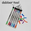 Rökning Tillbehör 100PCS Wax Dabbers Dabbing Tool med Silikon Tips 120mm Glas Dabber Tools Rostfritt Stål Rörvrede