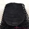 Cabelo Afro Kinky extensões de rabo de cavalo encaracolado Humanos da Mulher Negra Kinky Curly com cordão de-cavalo Hairpieces Natural Pony Kinky cauda 160g onda