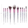 10 stks Glitter Sequin Makeup Borstels Set Eye Shadow Concealer Eyelash Foundation Face Brush Cosmetic Beauty Tools