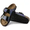 Yeni ünlü marka mantar terlikleri erkekler ve kadınlar için toka ile bütün düz sandaletler brik casual yaz orijinal deri terlikler4269190