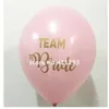 12 pcs/lot équipe mariée ballon poules fête noir blanc rose ballons avec paillettes dorées écriture ballons de mariage