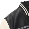 FGKKS Drop Shipping Men Leather Jackor Coat Fashion Lång Ärmar Letter Jackor Male Coats