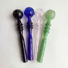 Tuyau de brûleur à mazout en verre Pyrex trois cercles Pipes à fumer à la main Accessoires pour bangs à eau Narguilés Bols en spirale colorés Rigs