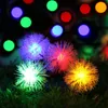 Luci a stringa solare 19.7ft Multi-Color 30 LED Puffer Ball Forma di goccia d'acqua Luci natalizie solari impermeabili per matrimoni domestici