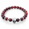Fait à la main oeil de tigre pierre naturelle crâne bracelets bracelets perles de lave bracelets porte-bonheur pour femmes hommes bijoux
