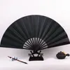 Traditionele ambachtelijke chinese witte hand fans grote bamboe zijde vouwventilator DIY draagbare rood zwart gouden fan volwassene fijne kunst schilderij 1pcs