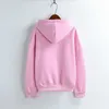 Yna Qing Huan 2018 Spring Women's Hoodie Sweatshirt New Hot Candy-Färgad Långärmad Casual Solid Färg Loose Hoodie Top