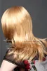 패션 가발 여성 코스 황금 갈색 물결 모양의 머리 가발