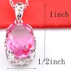 Luckyshine Collier en Argent 925 pour Femme Ovale Bi Couleur Tourmaline Gems Pendentifs Griffe Incrustation Pierre Lady Cadeau Collier Pendentifs 10 Pcs