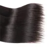 Brezilyalı bakire saç 4x4 dantel kapalı 4 demet 5 adet/lot düz saçlı insan saç atmaları kapanış doğal renk