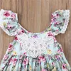 Boutique Mädchen Kleider Blumen Spitzenkleid Prinzessin Kinder Baby Mädchen Ärmelloses Kleid Floral Rückenfreies Partykleid Kinder Mädchen Sommer Sommerkleid