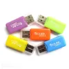 Leitor de cartão micro SD colorido Usb 2 0 T-flash leitor de cartão de memória TF leitor de cartão 500 unidades lote 318F