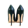 New green snake serpent with fine pointed high heeled shoes, fashion sexy, shallow party banquet shoes, custom 33-45 yards