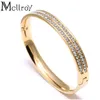 Mcllroy 18cm CZ Zircon 316L Titanium Stainless Steel Love Cuff Bangle Crystal Lover Bracelets & Bangles For Women Men Jewelry L18101305