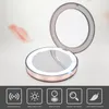 LED Lighted Mini Makeup Mirror 3X Magnifying Compact Travel Portable Sensing Lighting Makeup Mirror Green/Pink/Rose Gold