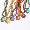 Vacker och färgglada bohemia hängsmycke halsband retro folk stil halsband flicka födelsedag trevliga present smycken 5 färgfritt skepp