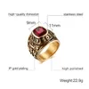 United States Navy Rings Marine Corps USMC Roestvrij staal Verguld Zwart Groen Rood CZ Steen Amerikaanse maat 8-11253p