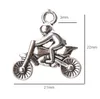 100 stks Legering Metalen Motorfiets Charms Antiek Zilver Charms Hanger voor Ketting Sieraden Maken Bevindingen 22x21mm