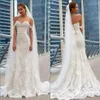 Encantadores vestidos de novia de sirena con hombros descubiertos, vestidos de novia con apliques completos y fajín con cordones hasta el suelo, vestidos de novia Vintage