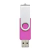 Rosa metall roterande 32GB USB 2.0 Flash Drives 32GB Flash Pen Drive Thumb Storage Tillräckligt Memory Stick för PC Laptop MacBook Tablet