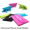 Universal Portable Touch C plug-in Card bag One Touch Silicone Stand Holder with Earphone Winder for cellPhone 500pcs/lot