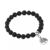 Natursten Bangle Volcanic Lava Rock Pendant Kvinnor Armband Bön Bead Bracelet Agate Diffuser Smycken