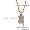 Mode Copper Gold Color Plated Iced Out Jesus Face Pendant Necklace Micro Pave Big CZ Stone Hip Hop Bling Jewelry2484